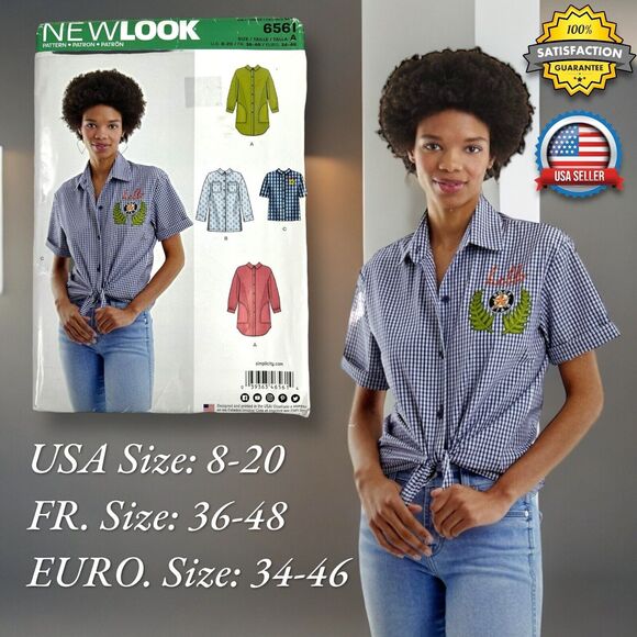 UNCUT NEW LOOK Sewing Pattern 6561 Misses Women Ladies Shirts, Blouse, Top 8-20 - Picture 1 of 11